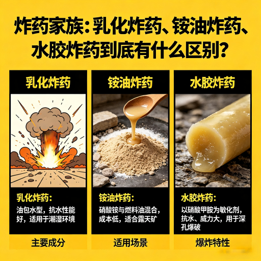 辽宁炸药家族：乳化炸药、铵油炸药、水胶炸药到底有什么区别？